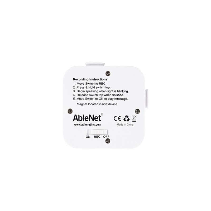 Ablenet TalkingBrix 2 as one unit|Ablenet TalkingBrix 2 as individuals|TalkingBrix 2 instructions on back of brick