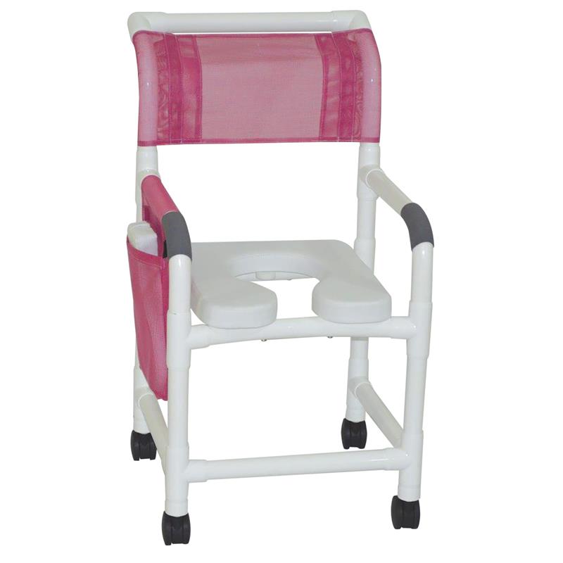 White seat with cover removed and mauve backrest