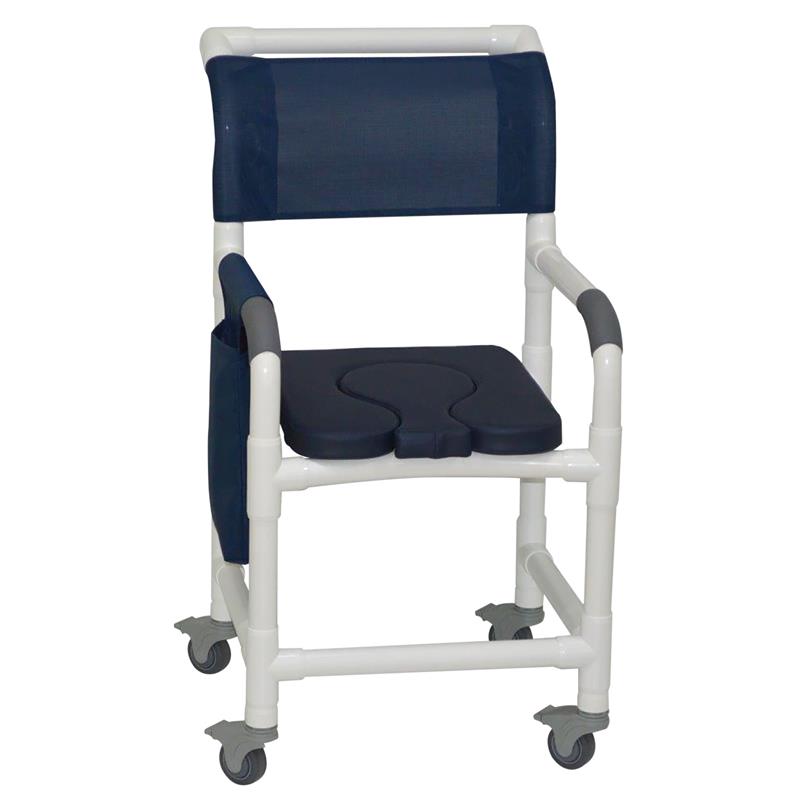Admiral Blue seat with cover inserted and Dark Blue backrest