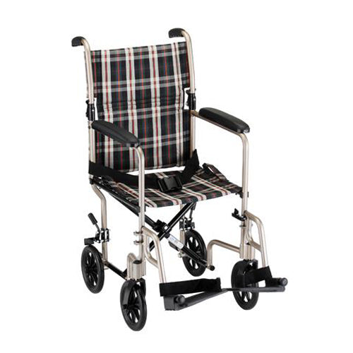 Nova 19" Standard Transport Chair in Black|Nova 19" Standard Transport Chair in Red|Nova 19" Standard Transport Chair in Blue|Nova 19" Standard Transport Chair in Plaid|Nova 19" With Detachable Arms Transport Chair in Red|Nova 19" With Detachable Arms Transport Chair in Blue