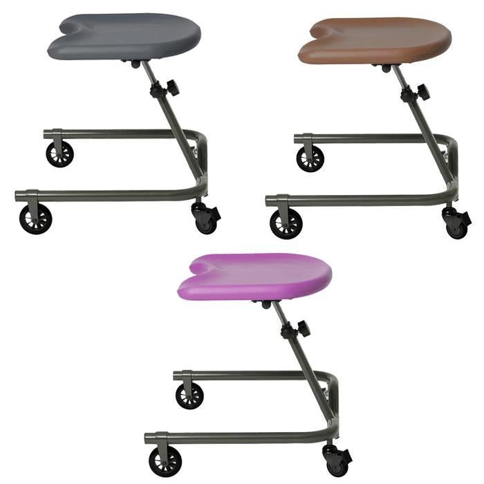 Special Tomato Soft-Touch Floor Sitter with Wedge Base in Aqua|Special Tomato Soft-Touch Floor Sitter with Wedge Base in Lilac|Special Tomato Soft-Touch Floor Sitter with Wedge Base in Dark Gray|Attachment Straps come standard on chest and pelvic area|Closeup of connection and leg area|Optional Special Tomato Mobile Activity Tray in Aqua|Optional Special Tomato Mobile Activity Tray in Gray, Chocolate and Lilac