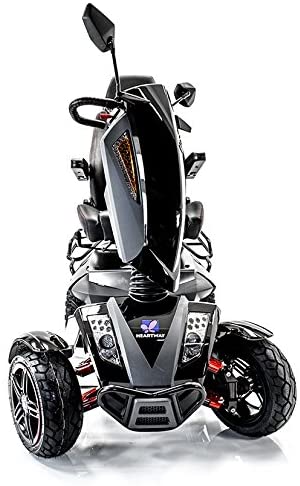 EV Rider Vita Monster Scooter |EV Rider Vita Monster Scooter|EV Rider Vita Monster Scooter adjustable tiller|Vita Monster all-terrain scooter with comfortable captains' chair supports up to 350 lbs.|Vita Monster with double a-arm front suspension|Blue Sapphire Vita Monster|EV Rider Vita Monster Scooter|Blue Sapphire Vita Monster|Optional Electric Horn with 3 sounds|Optional deluxe cup holder|Optional Safety Flag|EV Rider Vita Monster Scooter