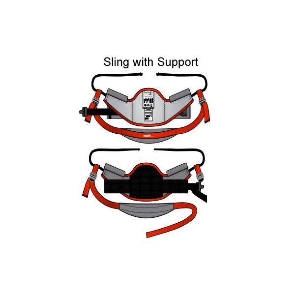 Molift Quick Raiser Replacement Easy Raiser Sling with Removable Support|Molift RgoSling Padded StandUp Sling with Removable Support