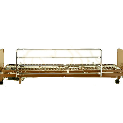 Most often used when there is concern about falling out of bed, the Invacare Full Electric Low Bed.|Optional Invacare Innerspring Mattress|Optional Invacare Economy Foam Mattress|Optional Clamp-On Half-Length Rail (32" L)|4" Extension Kit (Extends bed to 84" Length) is placed in the middle of bed|Optional Chrome-Plated Full-Length Bed Rail (55" L)