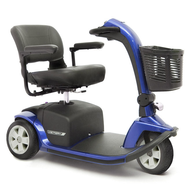 Victory 10 3-Wheel Scooter by Pride Mobility in Viper Blue