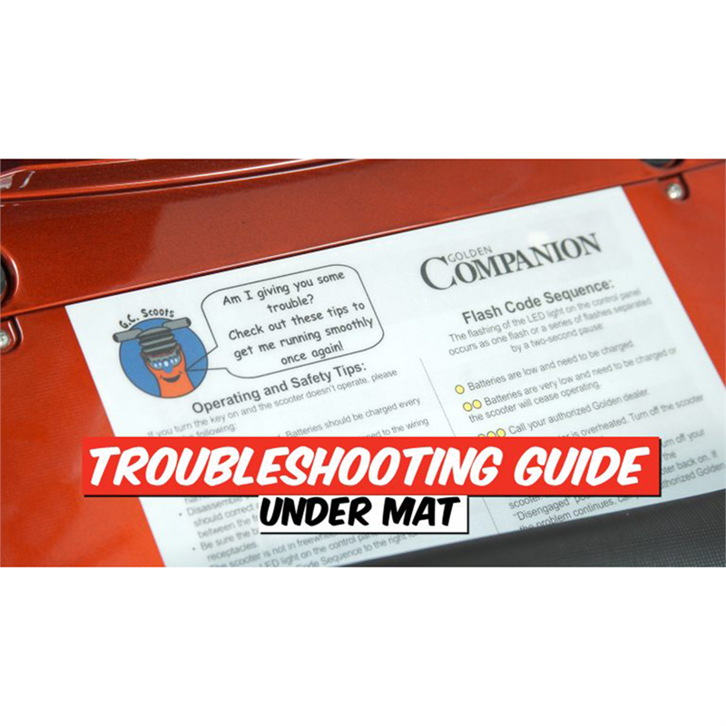If there are issues, troubleshooting guide is under floor mat