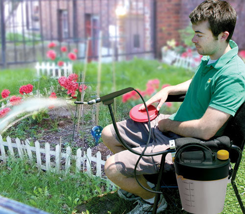 How to use the Adapted Garden Spray|Adapted Garden Spray with gooseneck spray wand and 1 gallon tank|Add switch or easily operate the Garden Sprayer|Optional Switch to use with Adapted Garden Spray