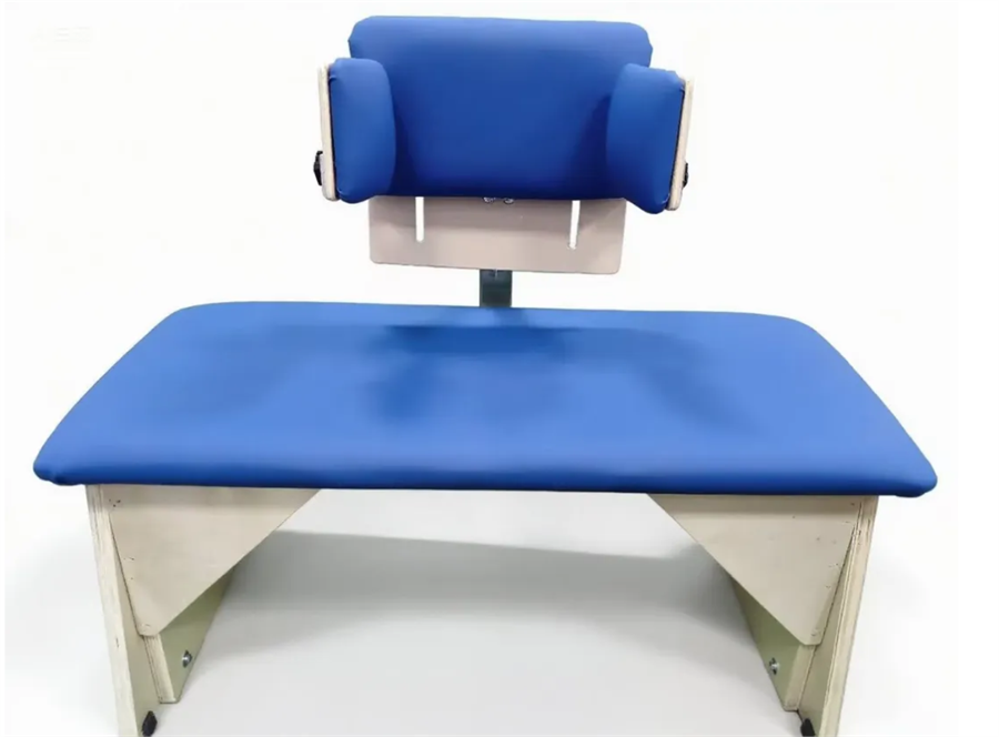 Axis Therapy Bench by Circle Specialty|Axis Therapy Bench by Circle Specialty|Axis Therapy Bench - Adjustment Knobs|Axis Therapy Bench - Top|Axis Therapy Bench - Front|Optional Back Support with Laterals|Optional Back Support with Laterals - Width Adjustment|Optional Back Support with Laterals & Optional Knee Blocks with Abductor