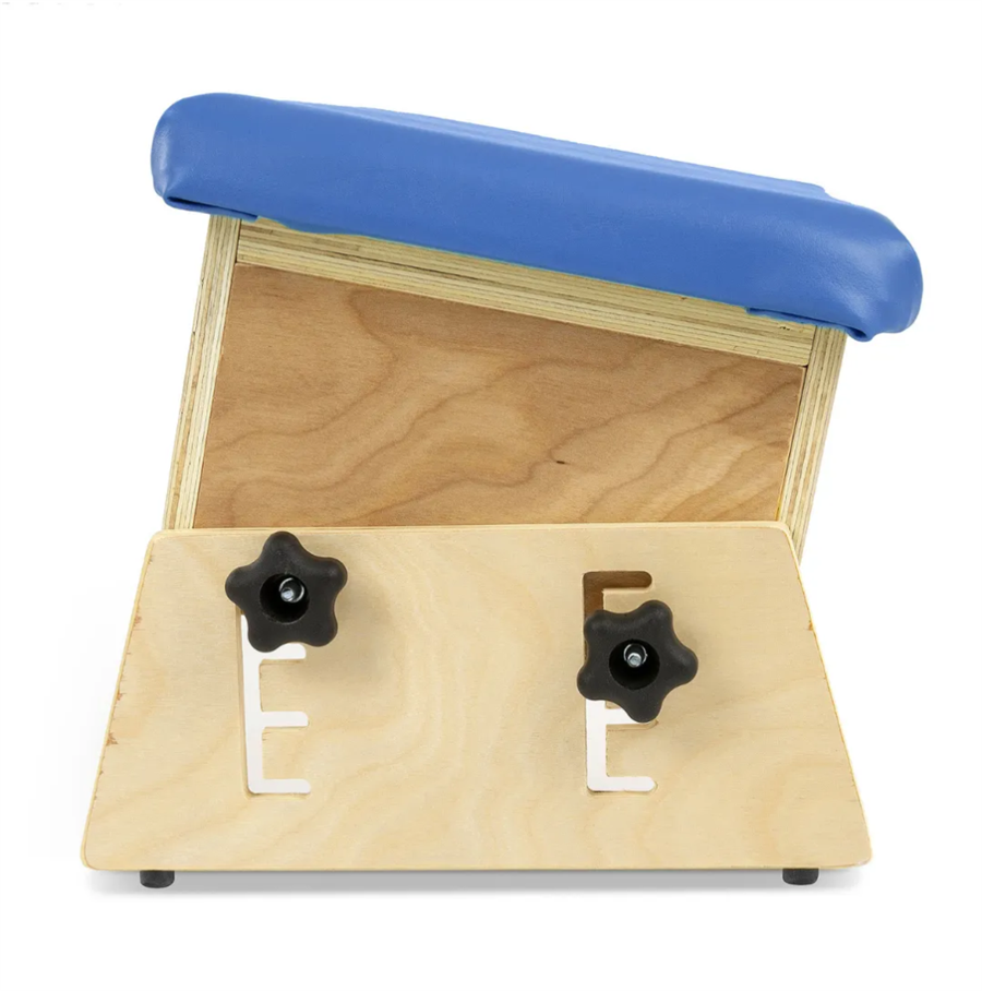 Axis Therapy Bench by Circle Specialty|Axis Therapy Bench by Circle Specialty|Axis Therapy Bench - Adjustment Knobs|Axis Therapy Bench - Top|Axis Therapy Bench - Front|Optional Back Support with Laterals|Optional Back Support with Laterals - Width Adjustment|Optional Back Support with Laterals & Optional Knee Blocks with Abductor