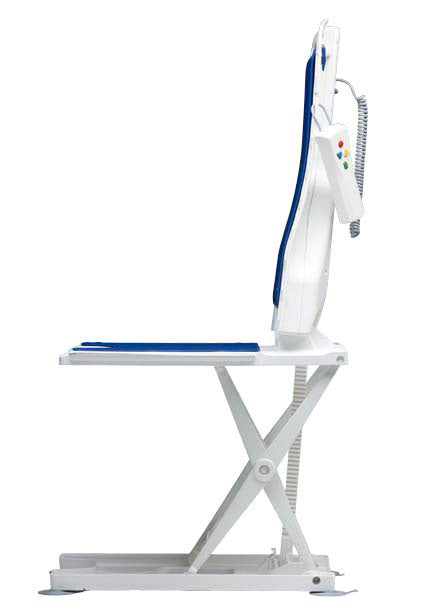 Bellavita Auto Bath Tub Chair Seat Lift By Drive Medical in the high position for getting into and out of the tub,easily.