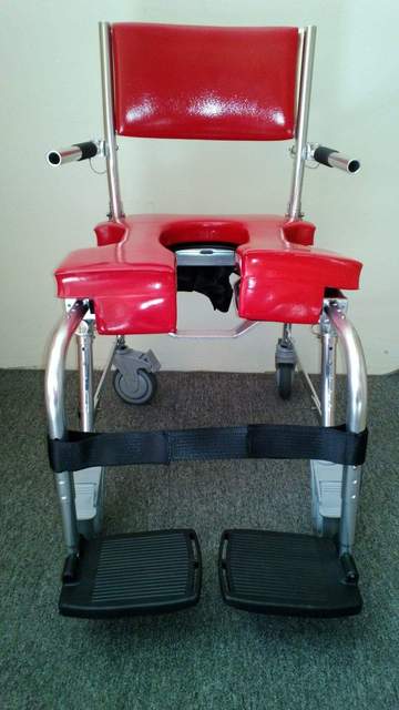 Go-Anywhere Commode N Shower Chair|Go-Anywhere Commode N Shower Chair|Optional foam armrest|Optional 4 in. armrest extenders|Optional Arm Troughs Pair|Optional Calf Strap|Optional - carry case, front and back view with retractable handles|Optional angle adjustable footrest|No Tools needed to assemble or disassemble|Optional 2-way adjustable headrest|Optional Filler cushion for side cut-outs|Optional Slide out commode and pan|Optional Waist Positioning Belt