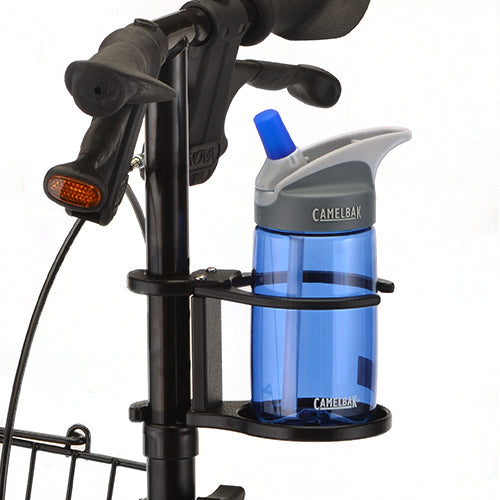 Optional Cup Holder clasps onto frame