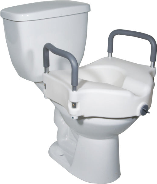 Drive Medical Elevated Raised Toilet Seat With Removable Arms