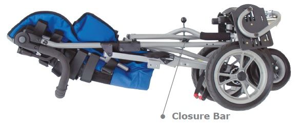 Convaid EZ Rider Pediatric Wheelchair Stroller|Upholstery Options|Folded Frame|Optional H-Harness|Optional Canopy|Optional Tray|Optional Headrest Extension|Upholstery Color Options|Textilene Upholstery Color Options