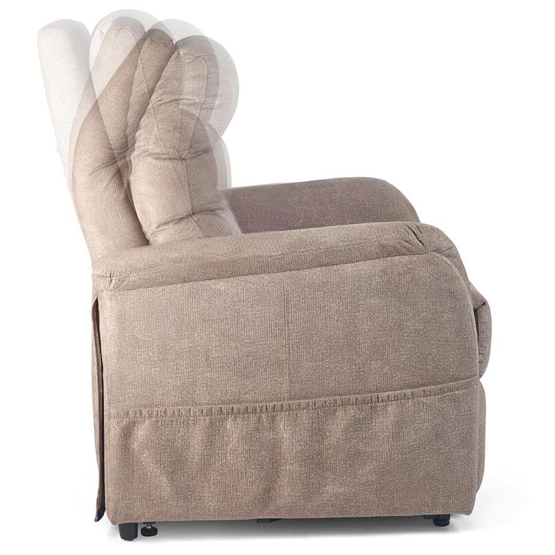 Shown in Urethane Chestnut |Elara shown in Antler|Adjustable Headrest|Std Upholstery Options