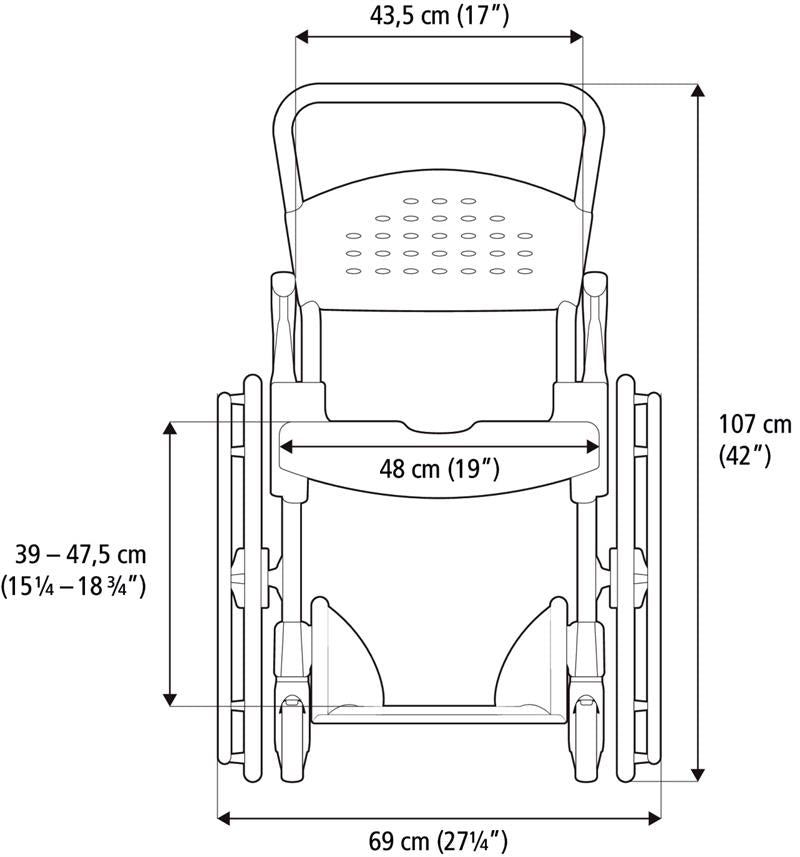 Etac Clean 24" Back Measurements