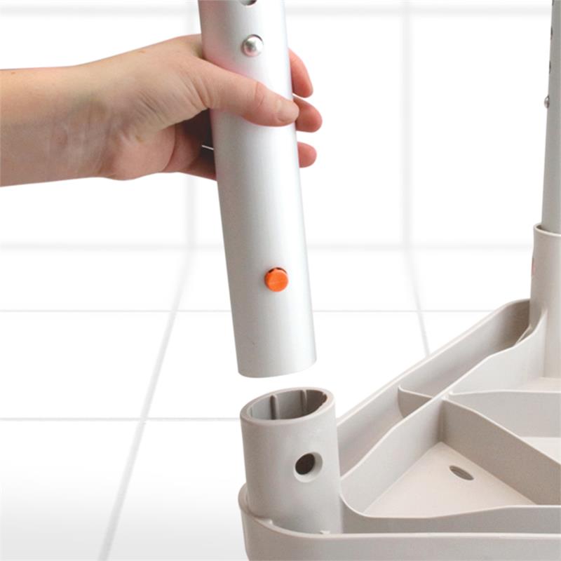 Etac Easy Shower Stool|Optional swivel seat allows for easy transfer|Etac Shower Stool Push Lock|Etac Shower Stool adjustments|Etac Shower Stool Outward legs|Etac Shower Stool Ferrules