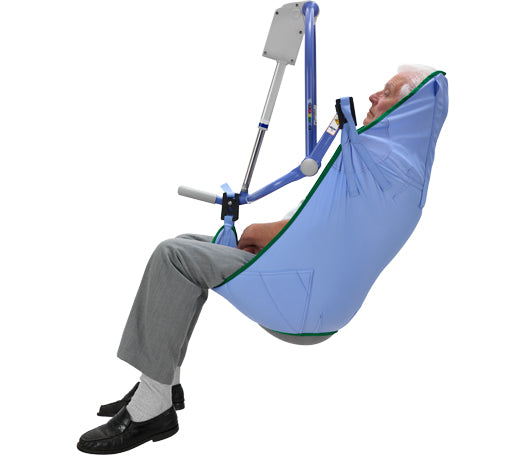 Choice of 4 prong spreader bar with manual DPS - Arjohuntleigh Maxi 500 Patient Lift|Option of 2 Pt Spreader Bar Arjohuntleigh Maxi 500 Patient Lif|Arjohuntleigh Maxi 500 Patient Lift|Optional ArjoHuntleigh General Purpose Clip Sling with Padded Legs|Optional ArjoHuntleigh Mesh Loop Bathing Sling with Head Support