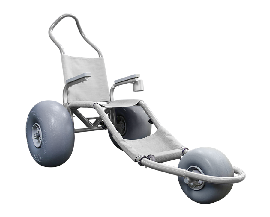 Sand Rider Beach Wheelchair - Silver/White