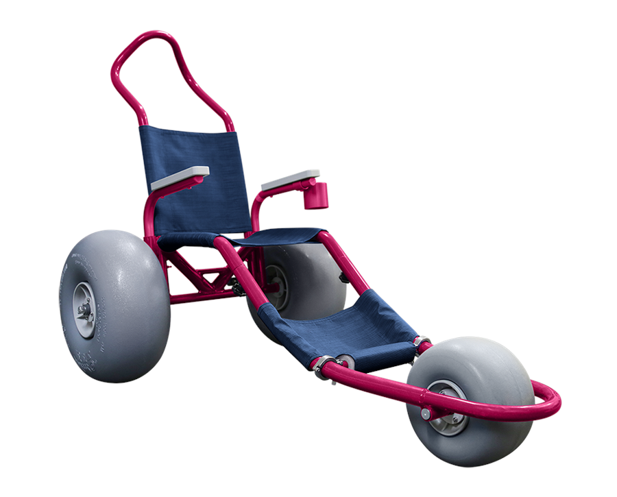 Sand Rider Beach Wheelchair - Hot Pink/Blue