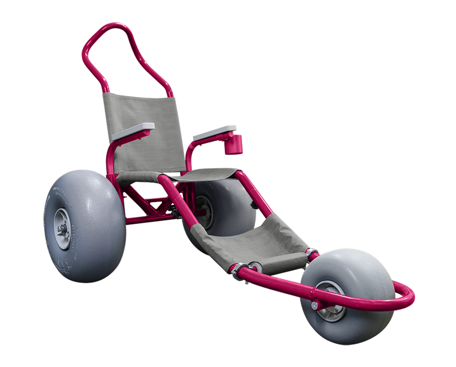 Sand Rider Beach Wheelchair - Hot Pink/Grey