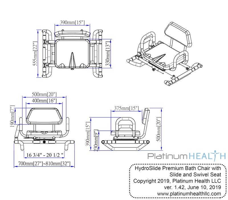Hydroslide diagram shows measurements