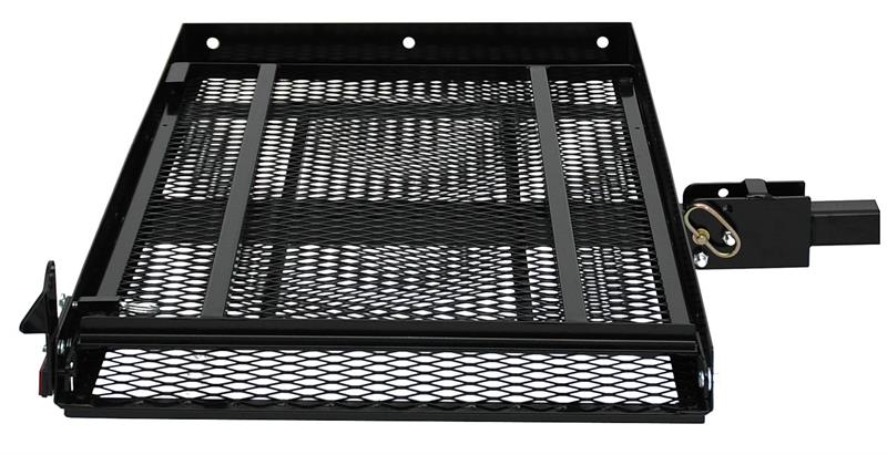 Manual fold up carrier is best for hitch heights from 12" to 14"