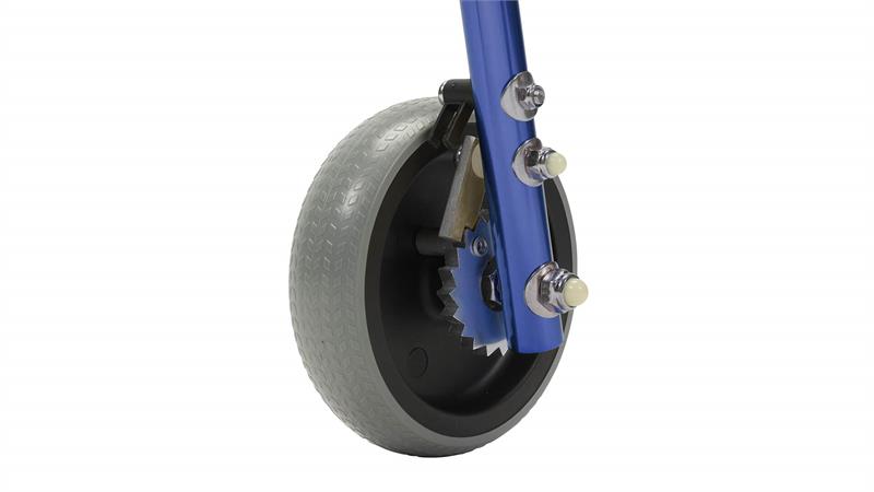 5 front and rear wheels are soft rubber that come with override bracket