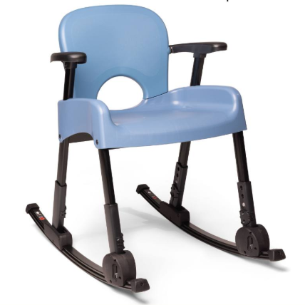 Rifton Compass Chair|The unique features of the compass chair makes it secure and comfortable|Available in 5 sizes for children and adults|Rifton Compass Chair Shown with Optional Dynamic Feet|Adjustable front and rear legs|Optional Seat Belt easily attaches to the Compass Chair seat|Standard Legs|Low-Friction Legs|Optional Dynamic Feet|Optional Stability Feet|Optional Seat Belt|Optional Pelvic Support|Optional Rocking Base