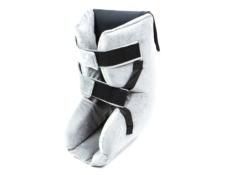 Heel Gel Elevation Boot by Proactive Medical|Heel Elevation Boot by Proactive Medical without gel pack|Back view of the Protekt Heel Gel Elevation Boot by Proactive Medical|Side view of the Protekt Heel Gel Elevation Boot with user|Front view of the Protekt Heel Gel Elevation Boot with user