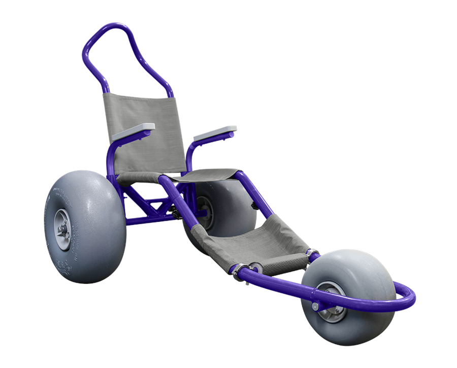 Sand Rider Beach Wheelchair - Purple/Grey