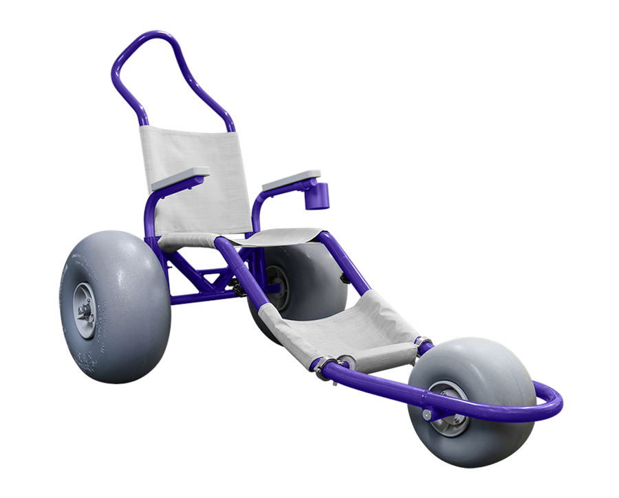 Sand Rider Beach Wheelchair - Purple/White