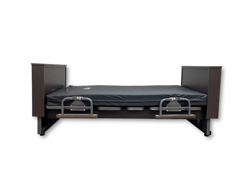 SelectCare with Mattress|SelectCare Width Adjustable|SelectCare Chair Position|4 Bed Rails Shown with Hand Pendant|Casters on SelectCare|Woodgrain Rails for SelectCare|High Height in Chair Position|Rails Flipped Down on SelectCare|SelectCare in Low Position|SelectCare with Single Set of Rails|SelectCare head and footboard stain options|Optional Bracket to hold a power mattress control box