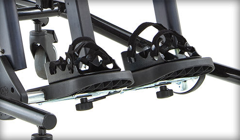 Optional sandals hold feet in place. Available in three sizes