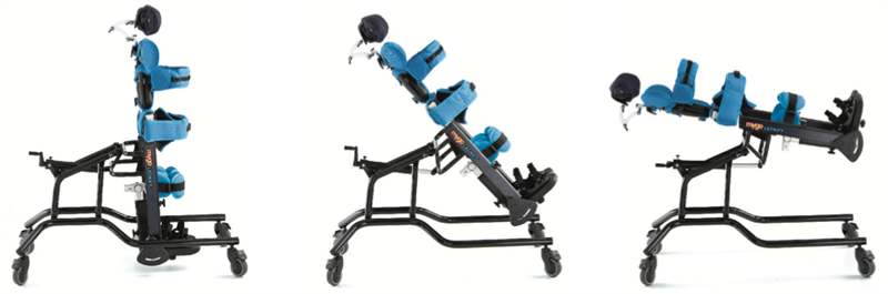 Mygo 3-in-1 Stander by Ki Mobility is able to position in 3 positions