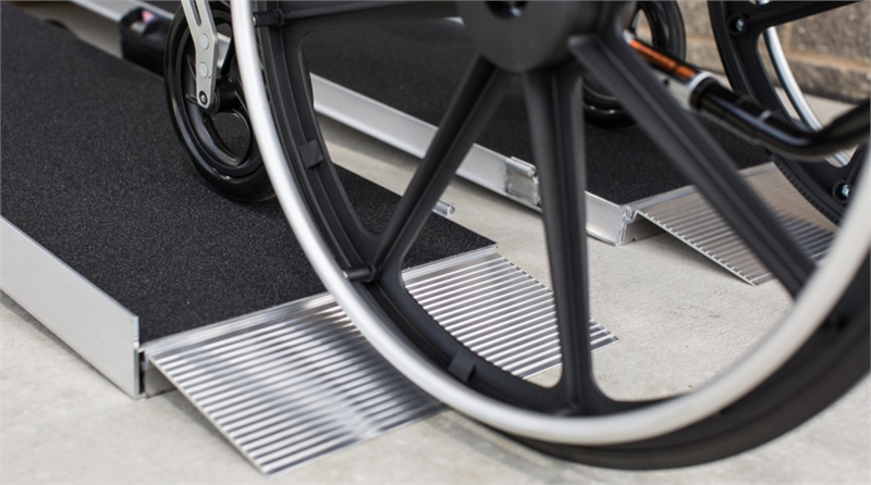 EZ Access Single Fold Suitcase AS Ramps|Dual ramp is great for manual wheelchairs|Self-adjusting bottom transition plates independently adjust