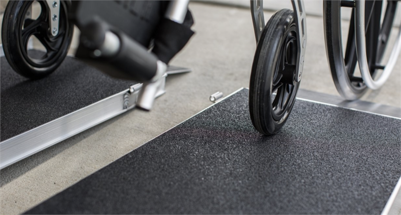 EZ Access Single Fold Suitcase AS Ramps|Dual ramp is great for manual wheelchairs|Self-adjusting bottom transition plates independently adjust