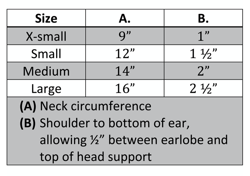 Danmar Hensinger Head Support - Sizing