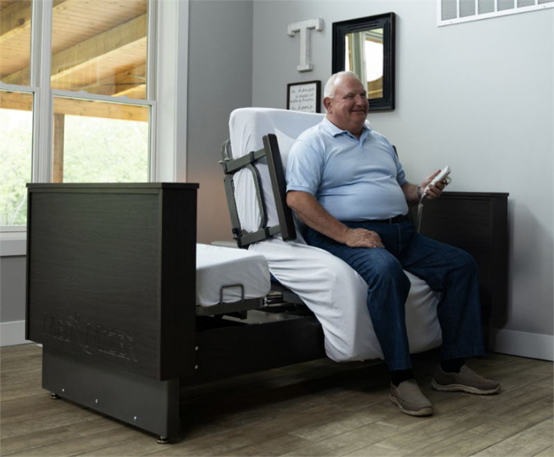 Use the bed as a chair for mealtime, activities, or visiting with family