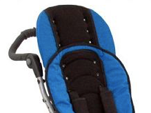 Convaid EZ Rider Pediatric Wheelchair Stroller|Upholstery Options|Folded Frame|Optional H-Harness|Optional Canopy|Optional Tray|Optional Headrest Extension|Upholstery Color Options|Textilene Upholstery Color Options