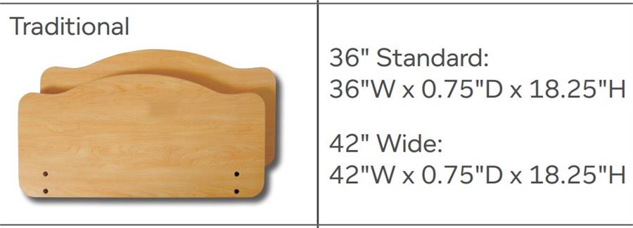 Optional Head and Footboard Style - standard for bed without UltraWide Kit