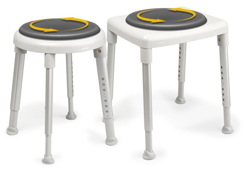 Etac Smart Shower Stool|Etac Smart Shower Stool In Use|Etac Shower stool push lock|Etac Shower stool push lock how to adjust|Etac Shower Stool stability|Etac Shower Stool Ferrules|Etac Shower Chair Swivel Seat
