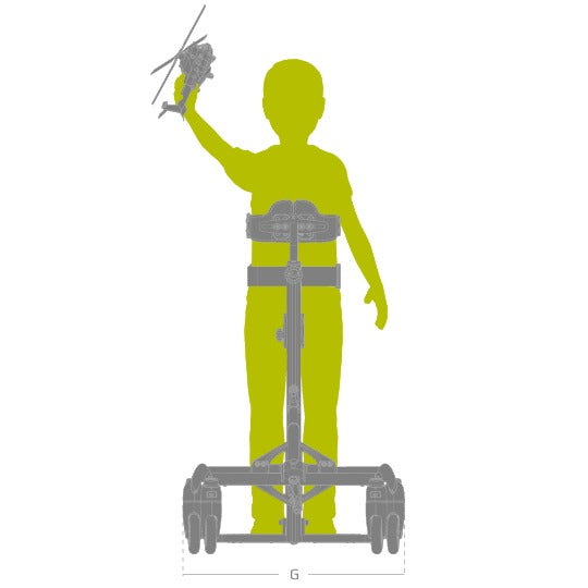 Measurement - Snug Seat Toucan Pediatric Stander