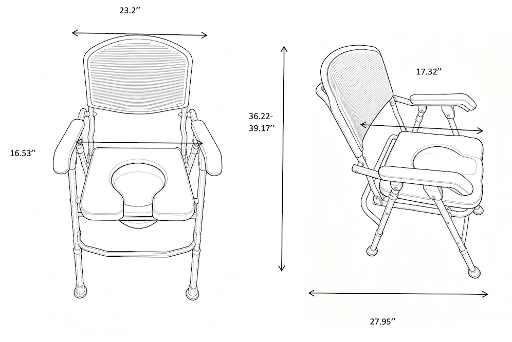 UltraCommode Folding Commode Chair by Platinum Health
