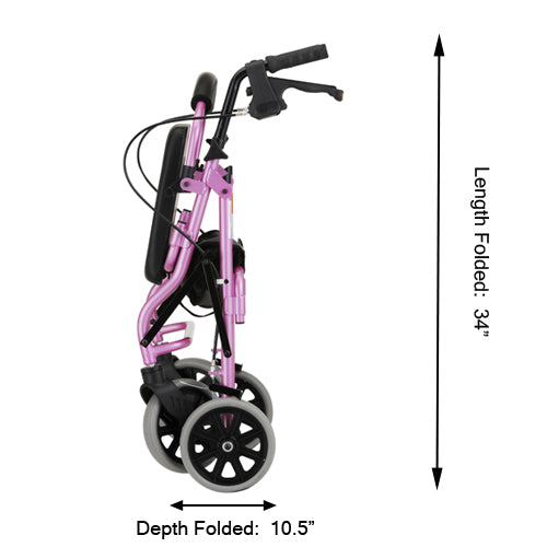Zoom Rolling Walker Folded (in pink Size 18")