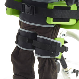 Knee positioners come standard and are soft, adjustable, and comfortable