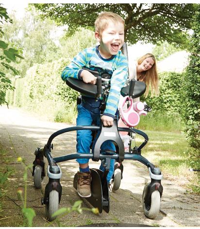 R82 Mustang posterior/anterior gait trainer opens doors for fun walks