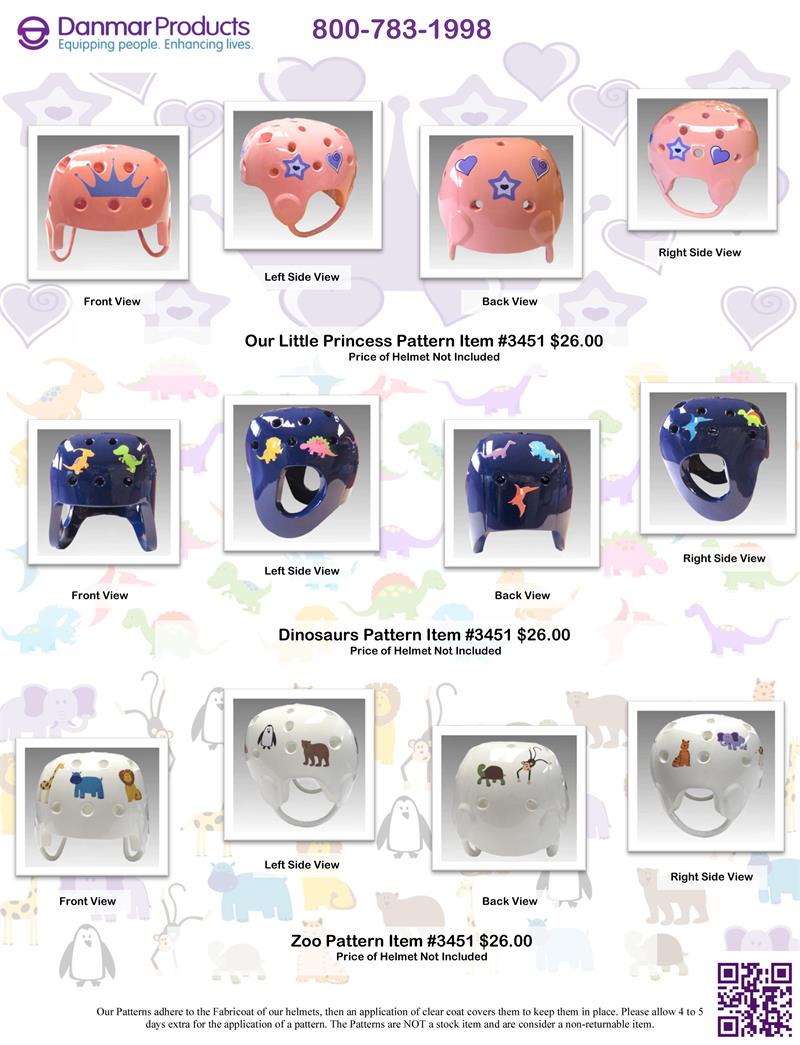 Optional princess, dino, or animal decals for your helmet