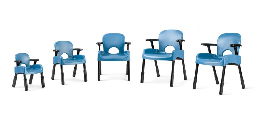 Rifton Compass Chair|The unique features of the compass chair makes it secure and comfortable|Available in 5 sizes for children and adults|Rifton Compass Chair Shown with Optional Dynamic Feet|Adjustable front and rear legs|Optional Seat Belt easily attaches to the Compass Chair seat|Standard Legs|Low-Friction Legs|Optional Dynamic Feet|Optional Stability Feet|Optional Seat Belt|Optional Pelvic Support|Optional Rocking Base