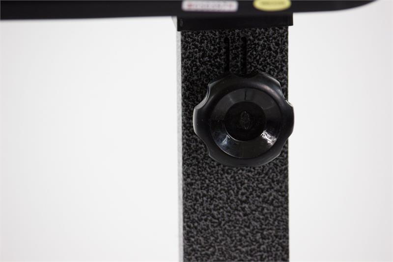 Acrobat Adjustable Overbed Table is great for working, eating or activities|Height adjustments can be made with an easy to access knob|Table comes with 4 locking casters|Diagram shows measurements and degree of tilt for Overbed table